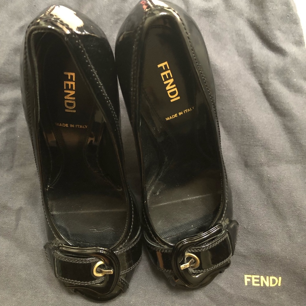 Fendi Black Buckle Pumps